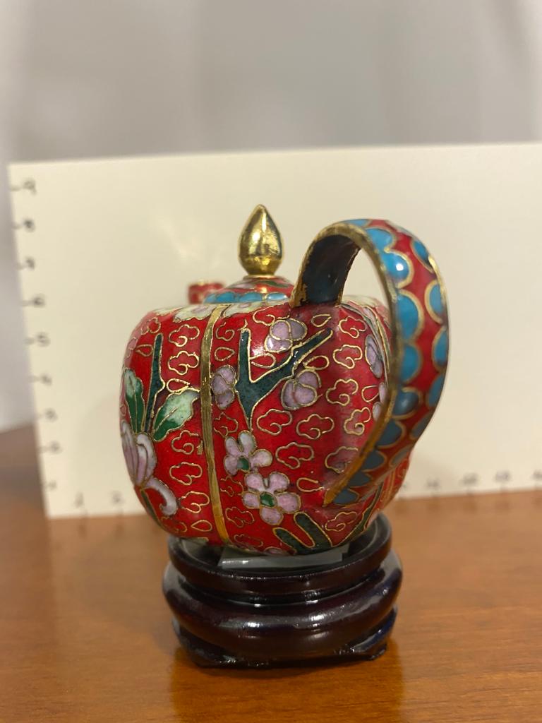 Teiera in smalto cloisonné - immagine 2