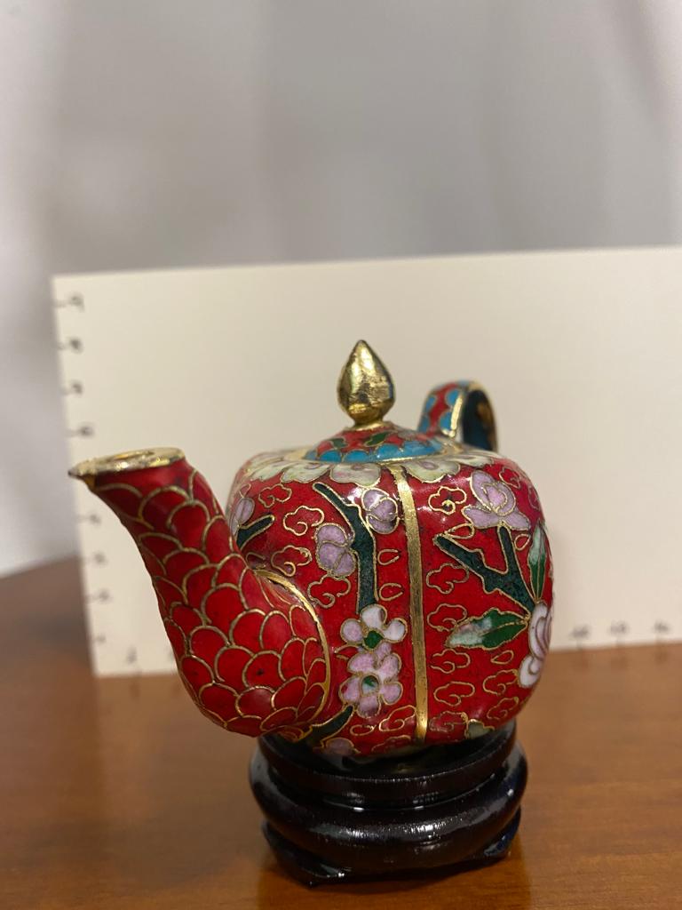 Teiera in smalto cloisonné - immagine 3