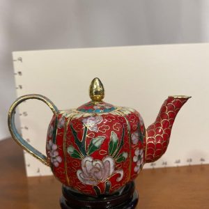 Teiera in smalto cloisonné