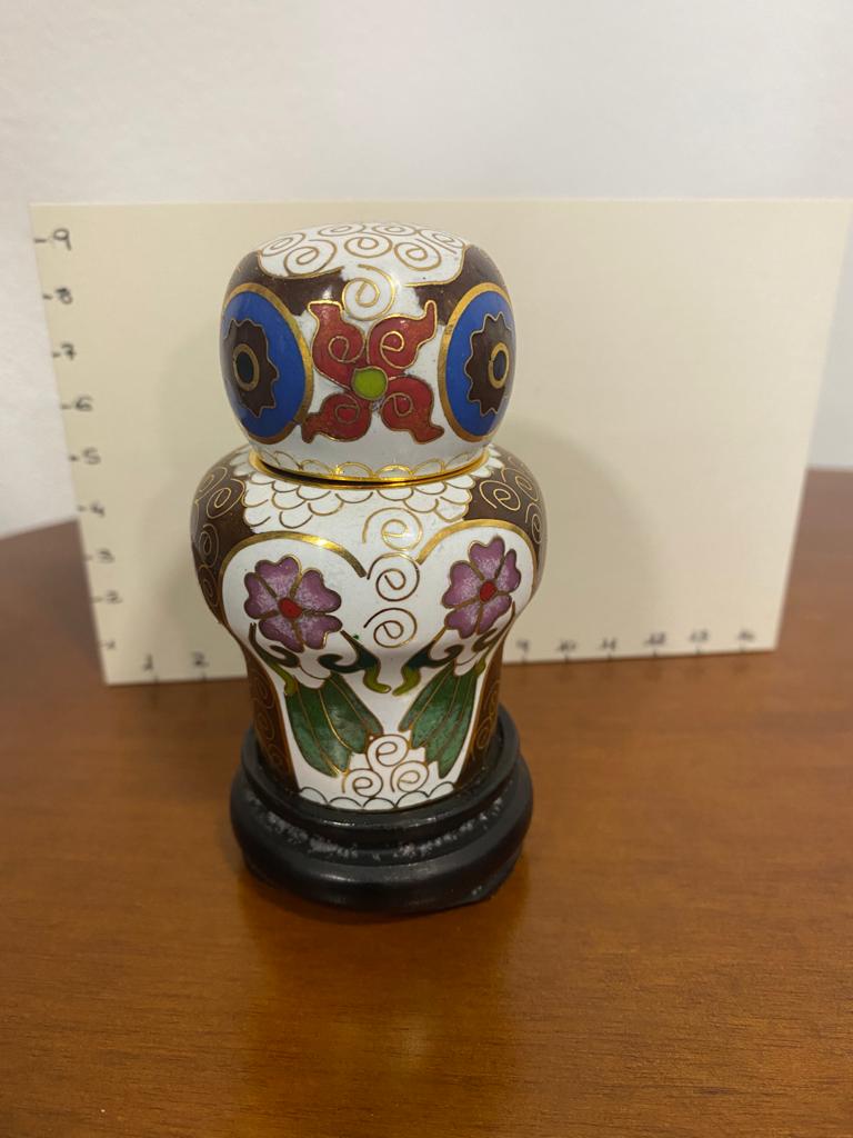 Gufi potiche in smalto cloisonné - immagine 3