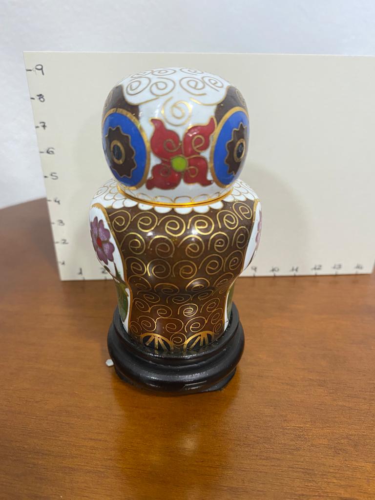 Gufi potiche in smalto cloisonné - immagine 5