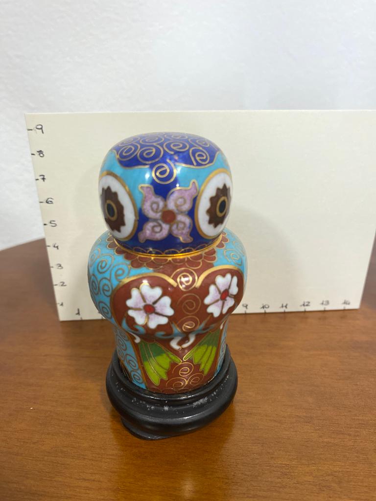 Gufi potiche in smalto cloisonné - immagine 6