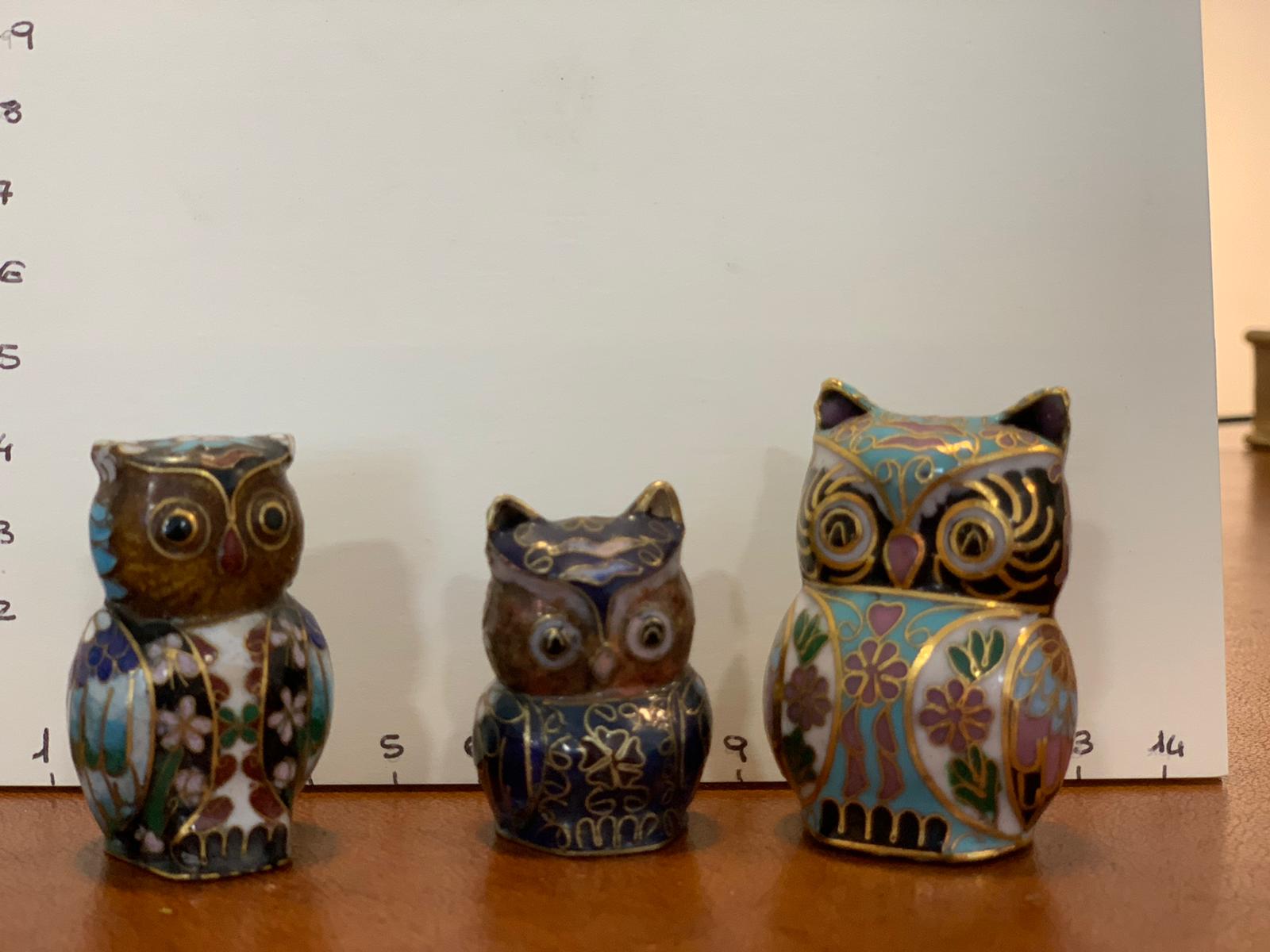 Gufetti in smalto cloisonné