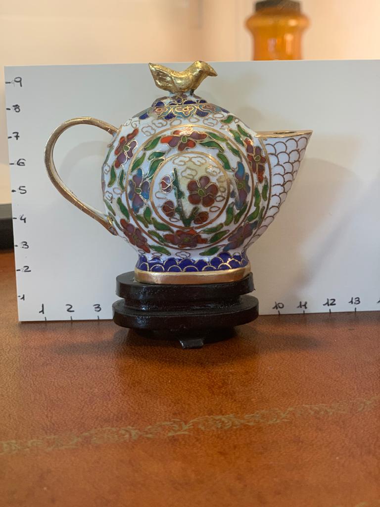 Caffettiera in smalto cloisonné