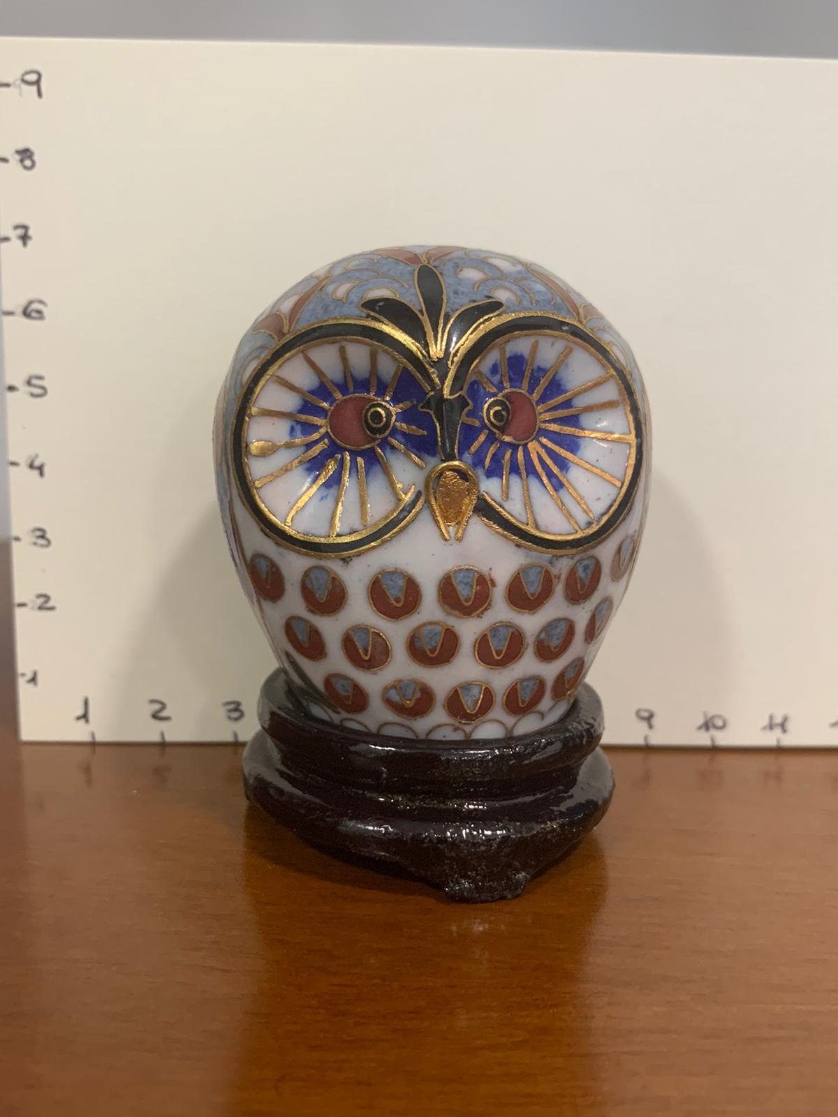 gufo smalto cloisonne