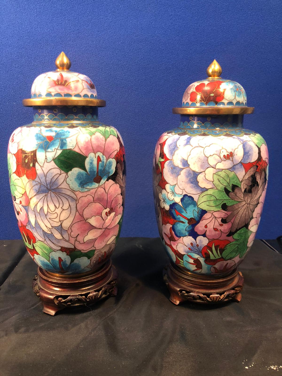 Potiche in smalto cloisonné