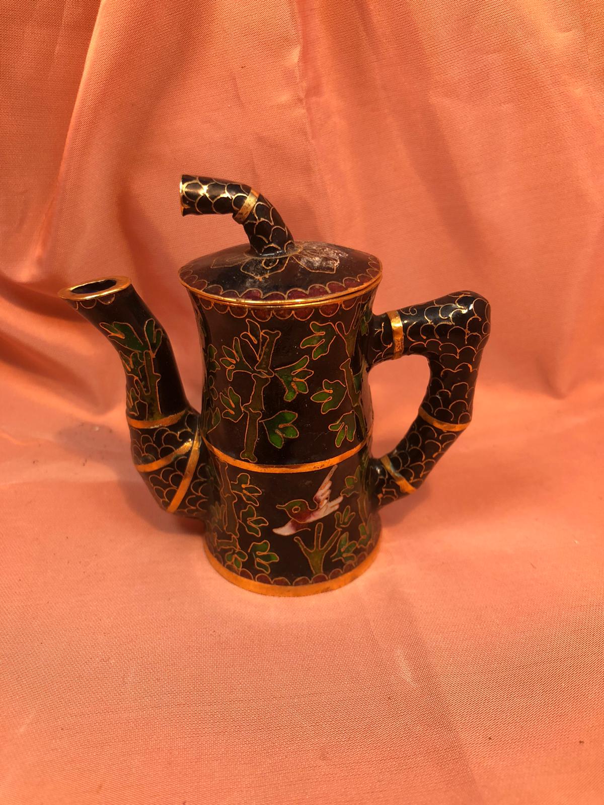 Caffettiera in smalto cloisonné