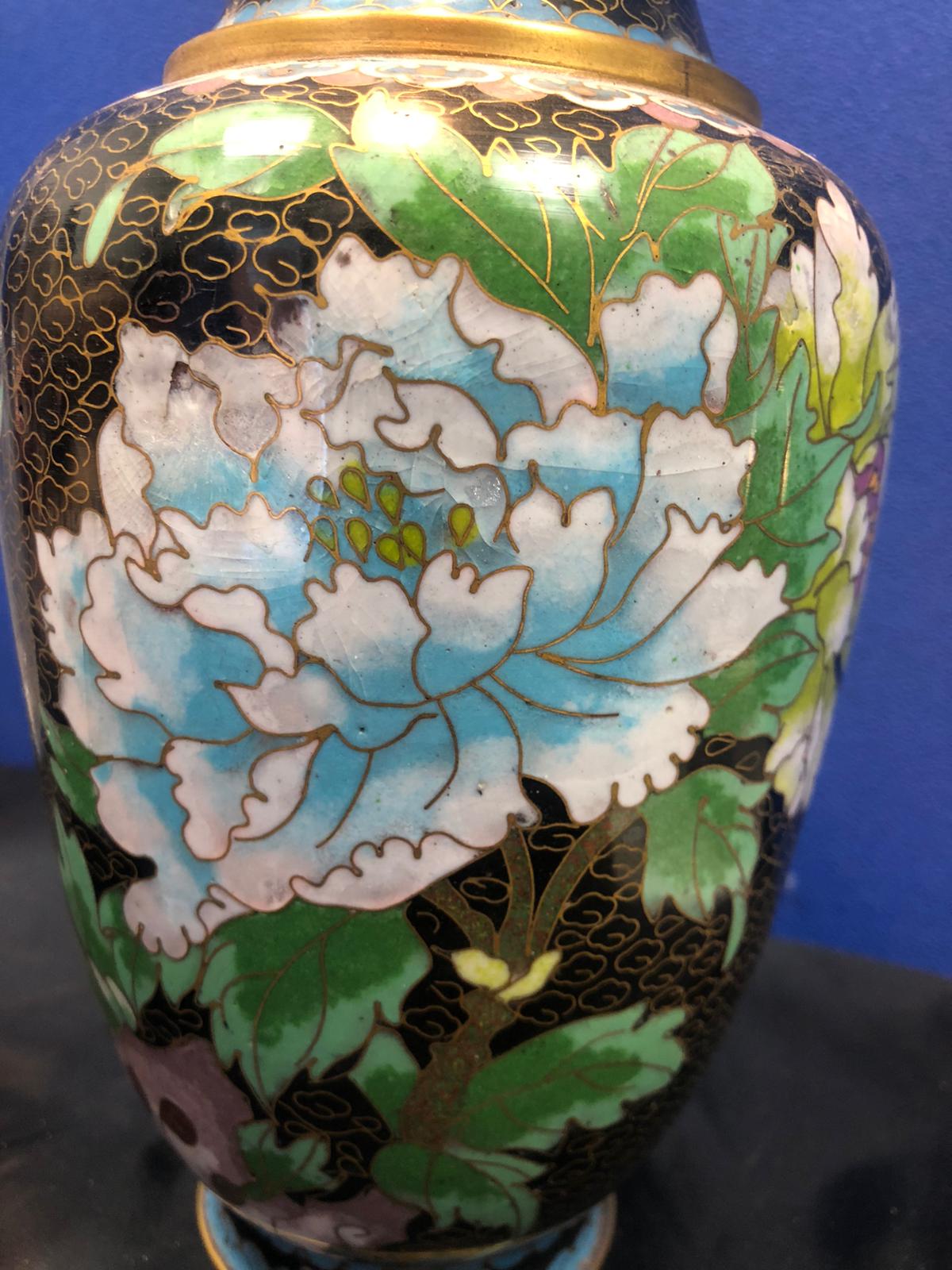 Vaso in smalto cloisonné - immagine 2