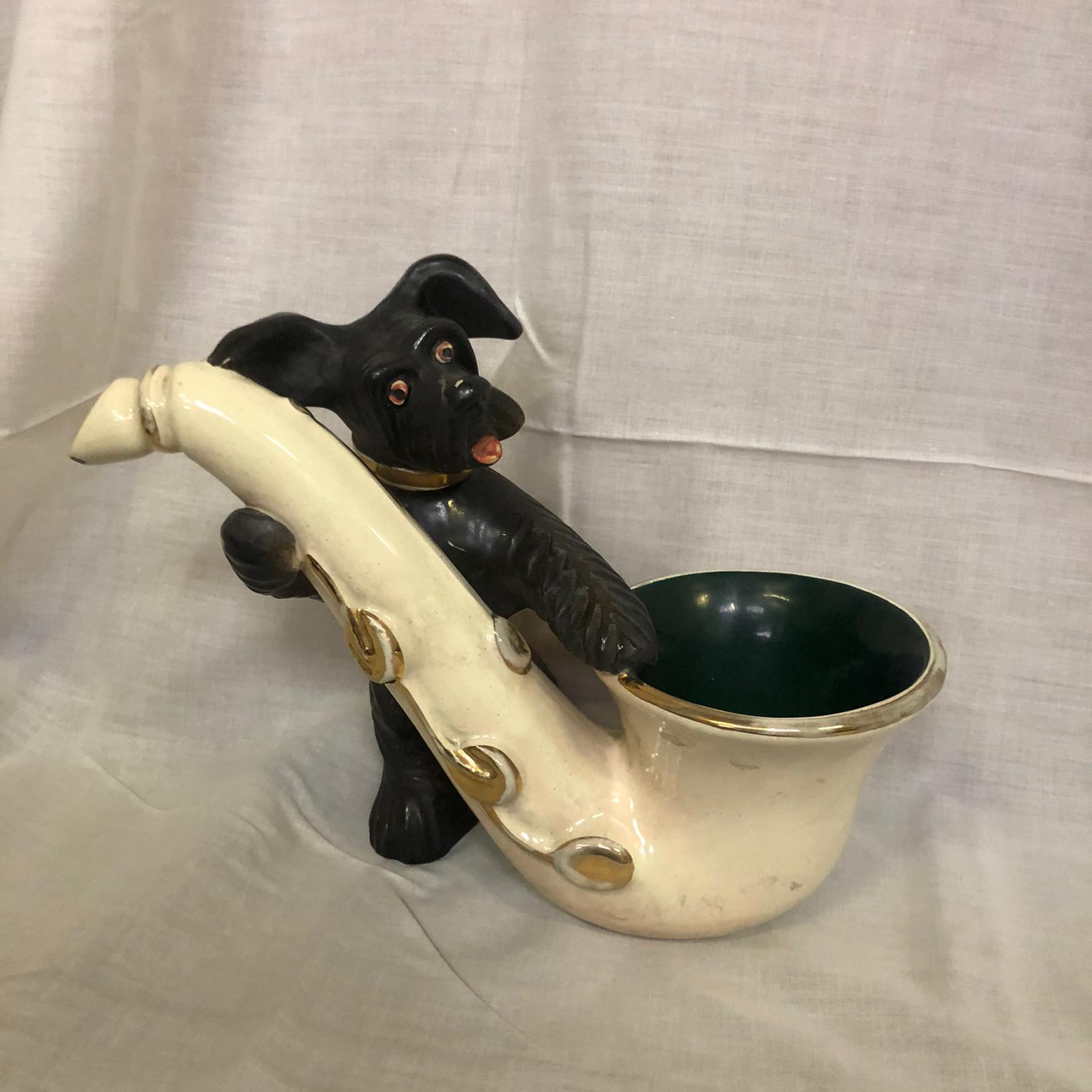 Cane c/sassofono in ceramica - Civita Castellana