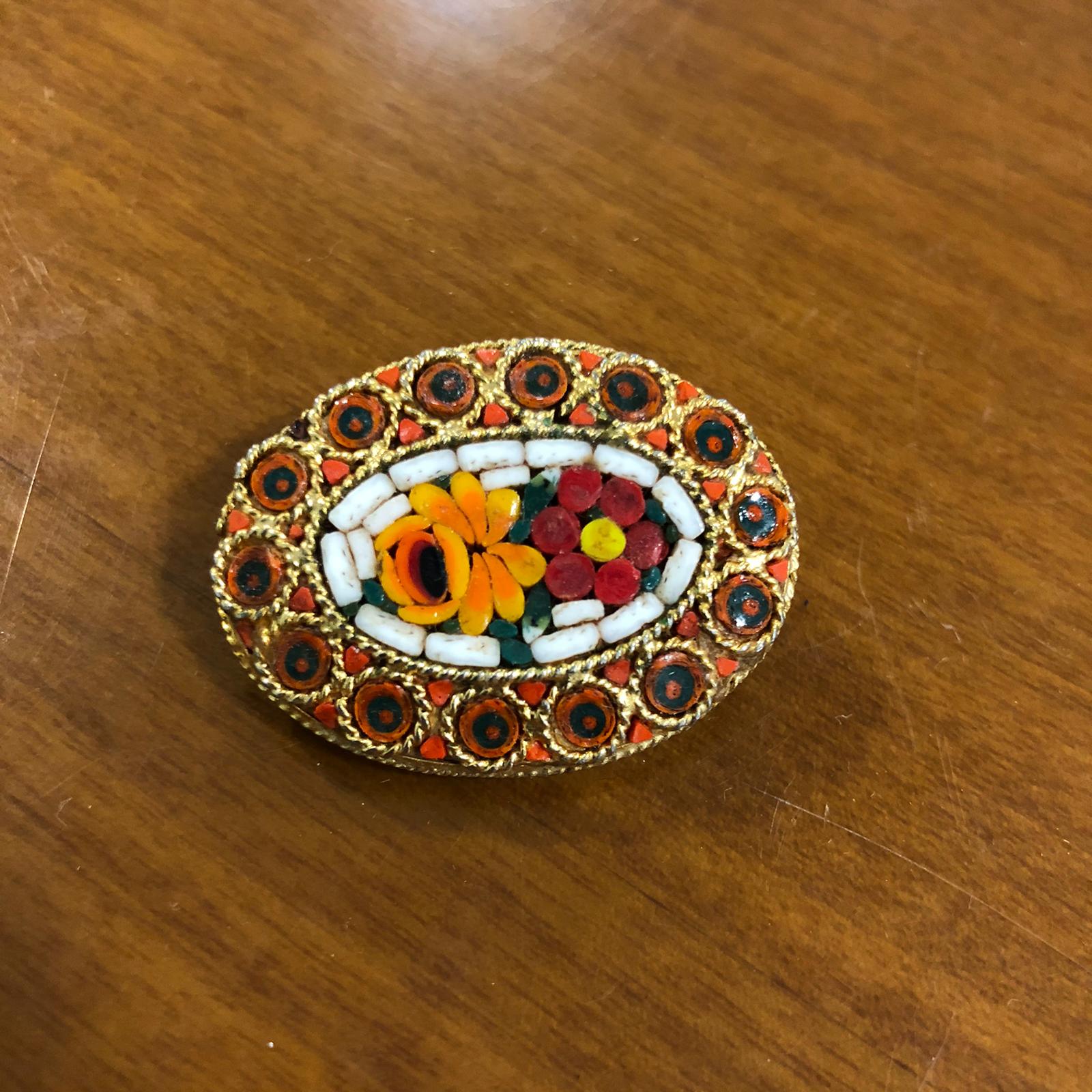 Spilla vintage micro mosaico