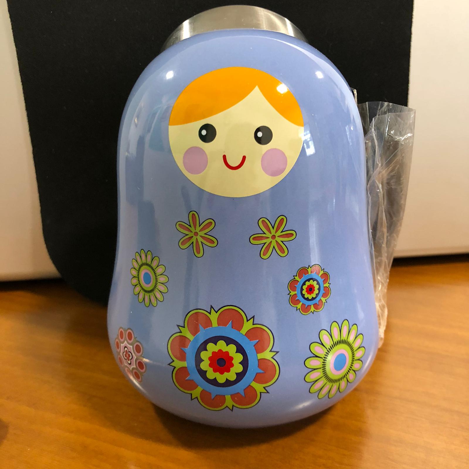 Barattolo "Baby" lilla in ceramica c/cucchiaio