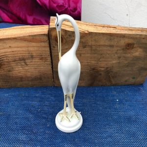 Statuetta "cicogna" in porcellana vintage HOLLOHAZA HUNGARY 1834