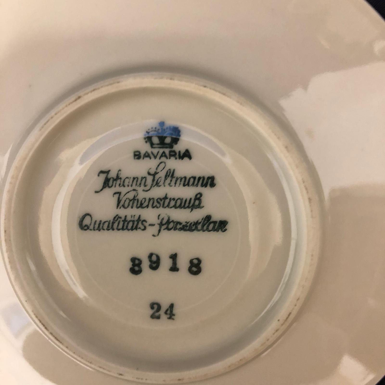 Servizio da tè Bavaria Johann Seltmann Vohenstrauß Qualitäts - Porzellan - immagine 4