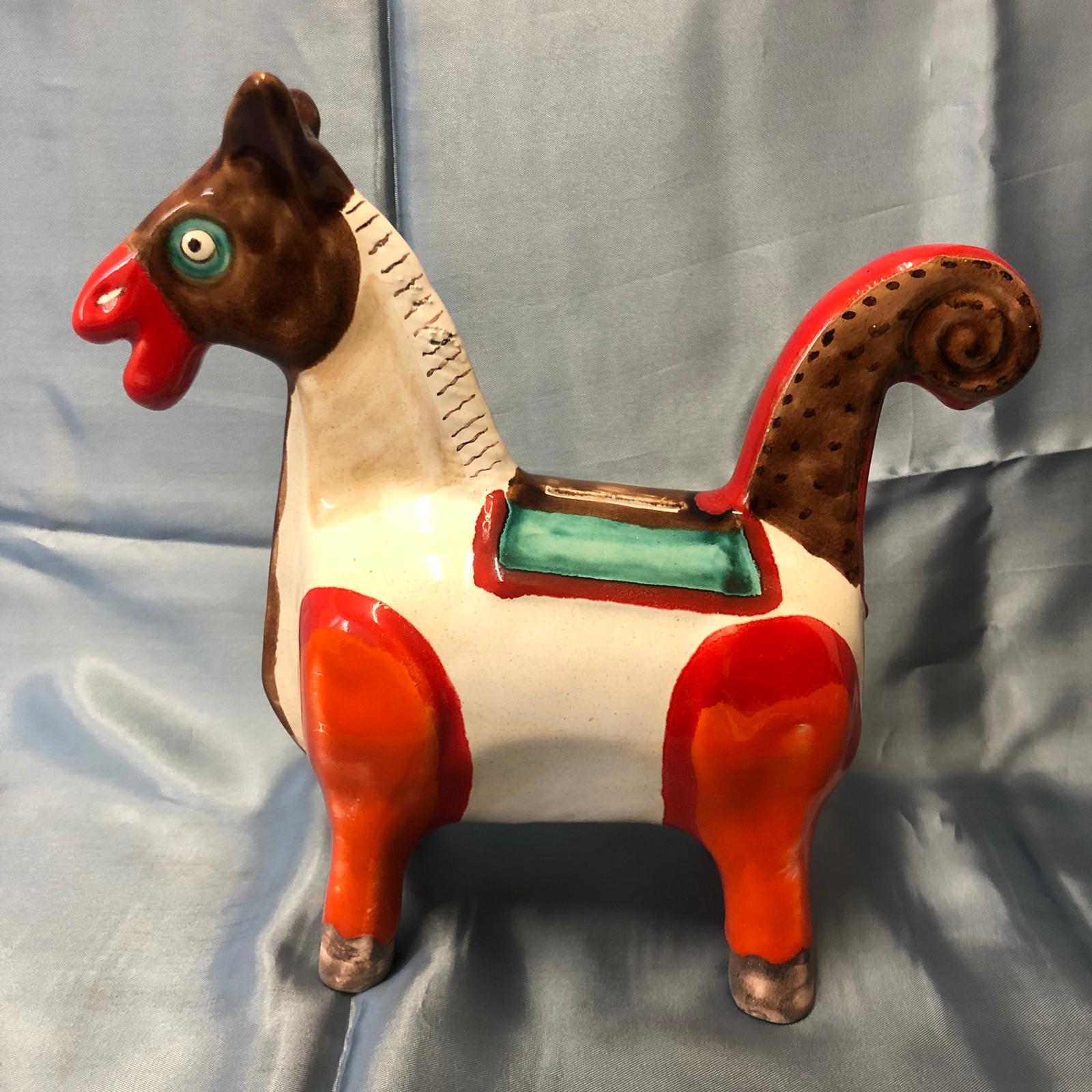 Salvadanaio a forma di cavallo in ceramica - De Simone