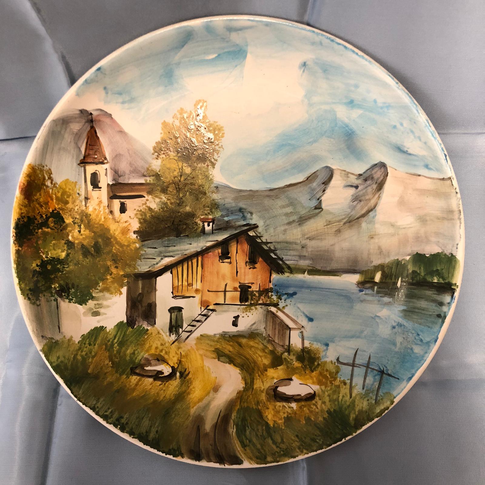 Grande piatto vintage in ceramica di Bassano