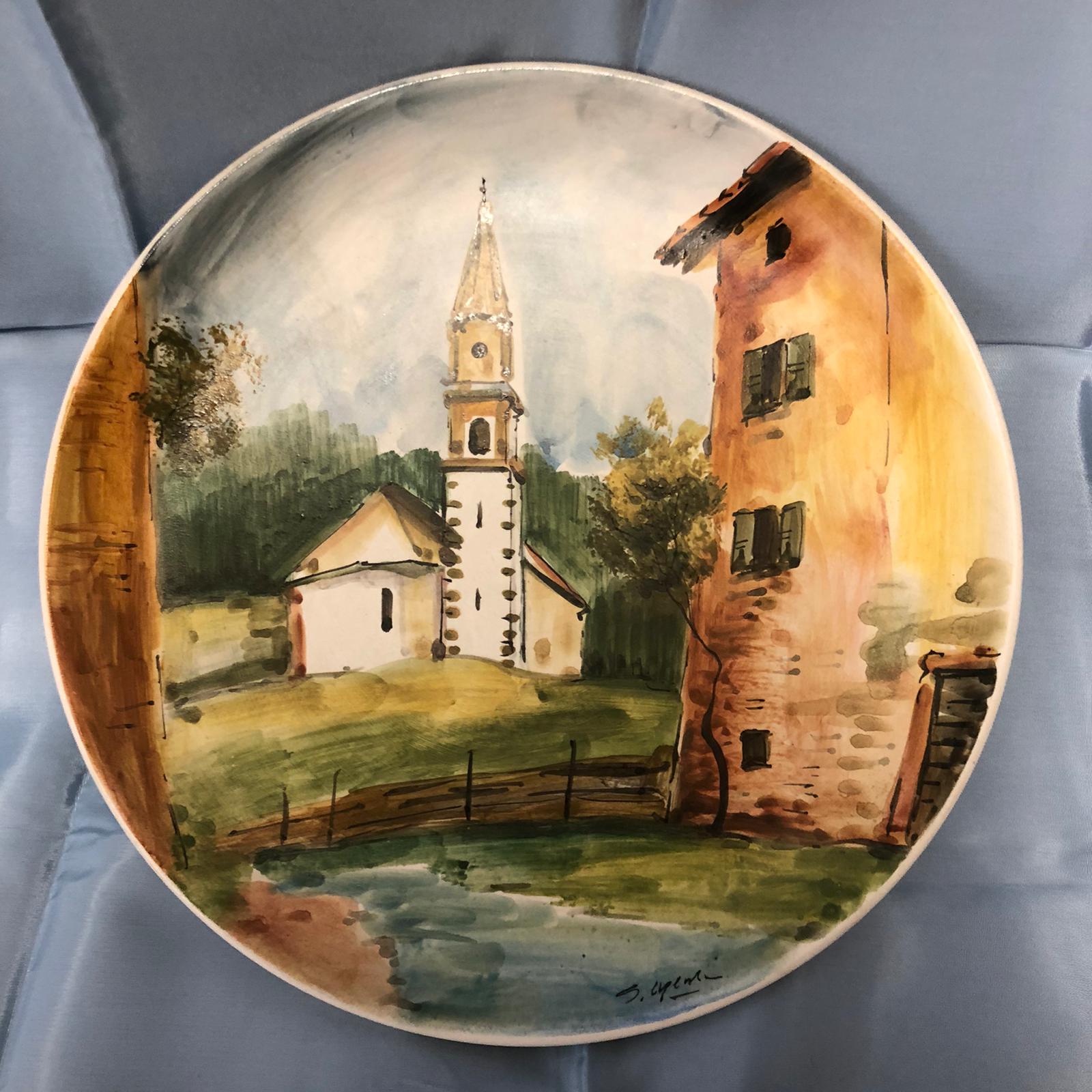 Grande piatto vintage in ceramica di Bassano