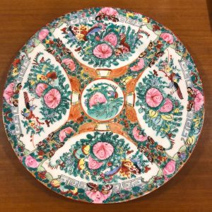 Piatto cinese in porcellana c/decorazioni Canton Floreale