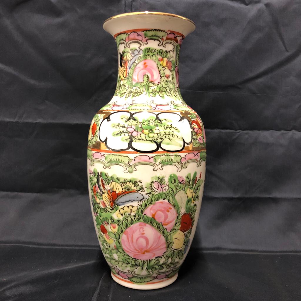 Vaso in porcellana cinese c/decorazioni Canton floreale - immagine 4