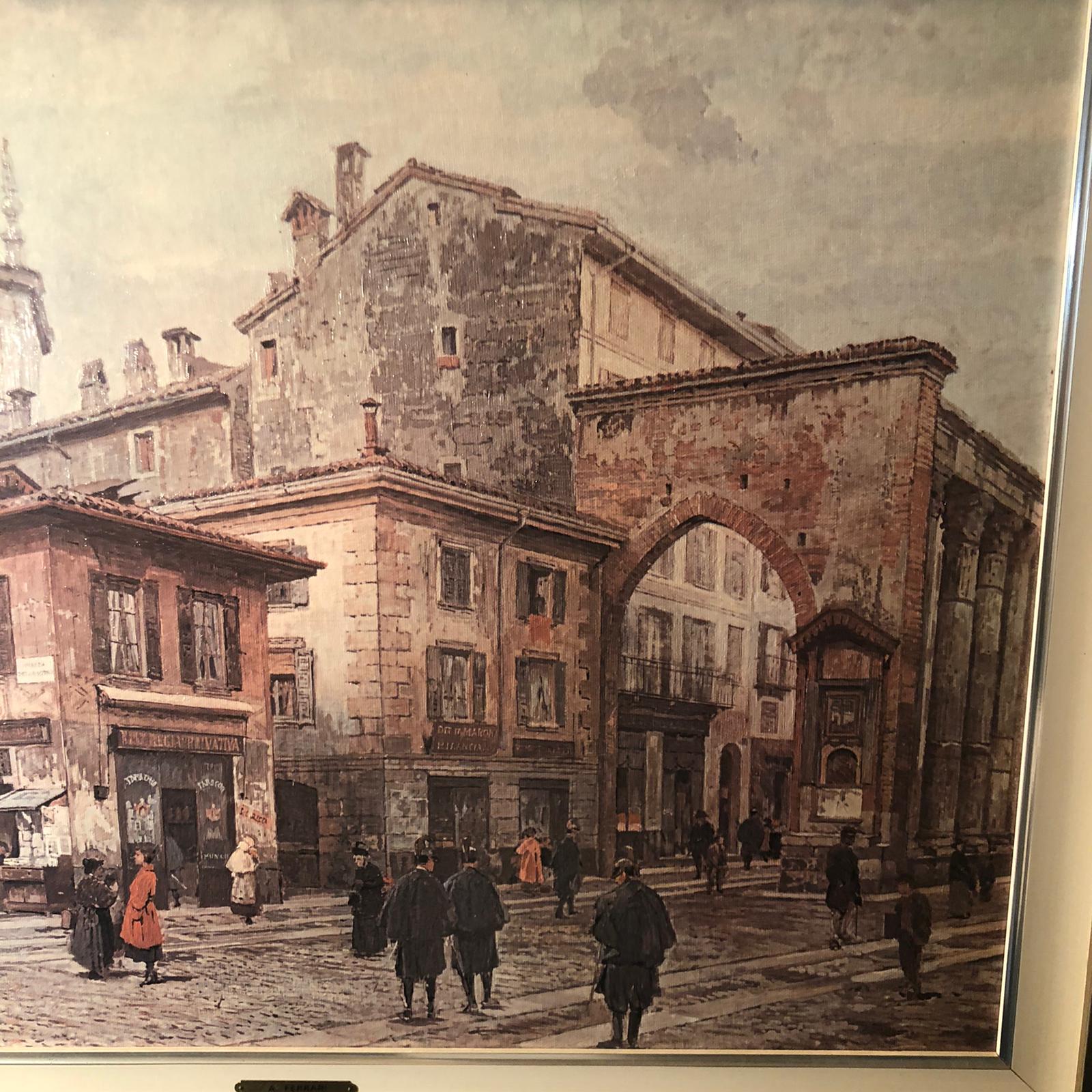 Quadro/oleografia "Le Colonne di S. Lorenzo" - A. Ferrari - immagine 6