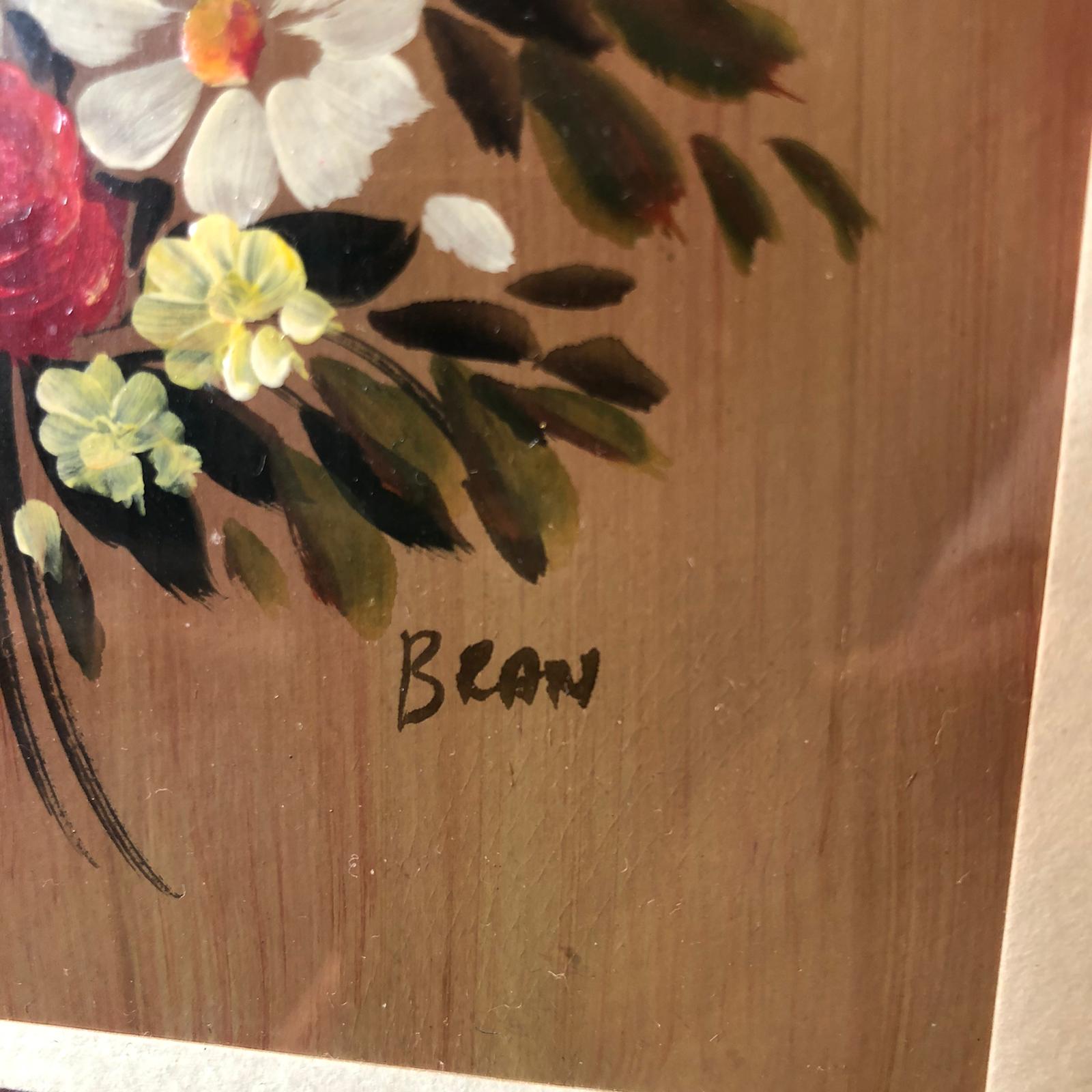 Due dipinti "fiori" su carta - firmati - immagine 8