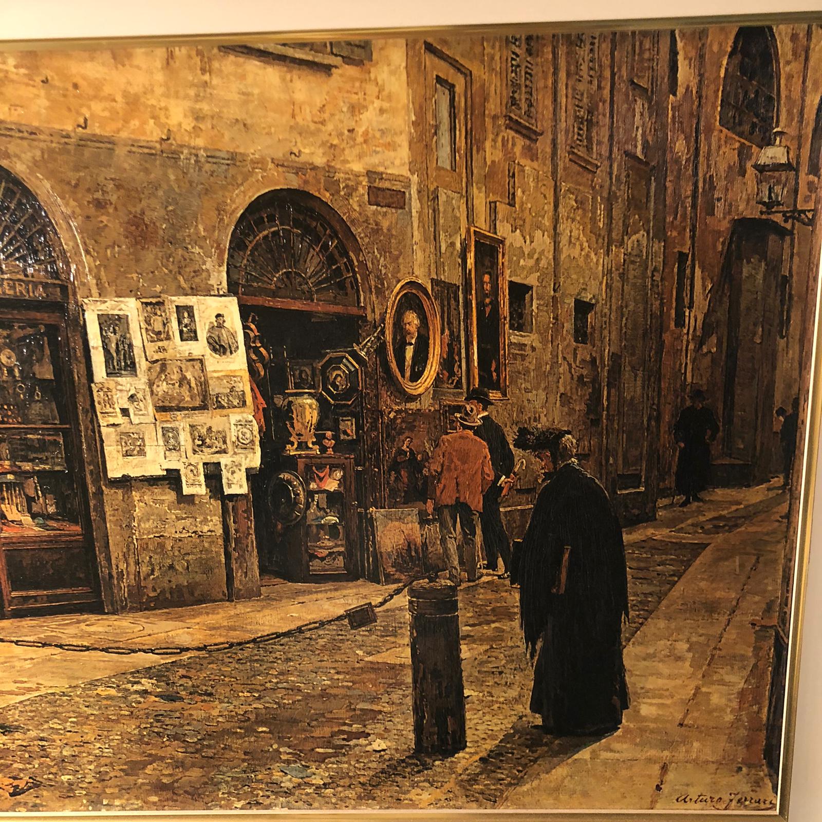 Quadro/oleografia "Nella vecchia via" - A. Ferrari - immagine 4