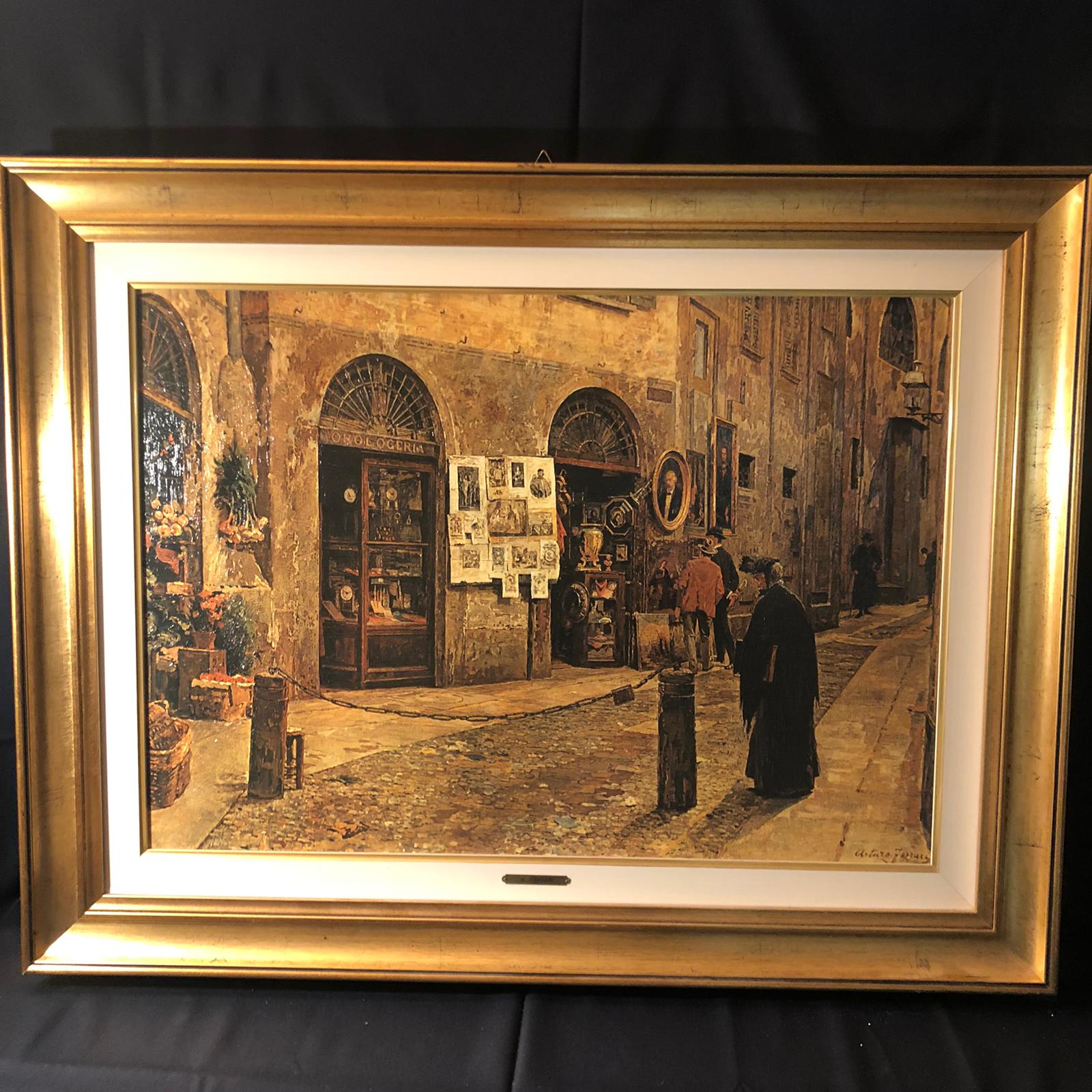 Quadro/oleografia "Nella vecchia via" - A. Ferrari