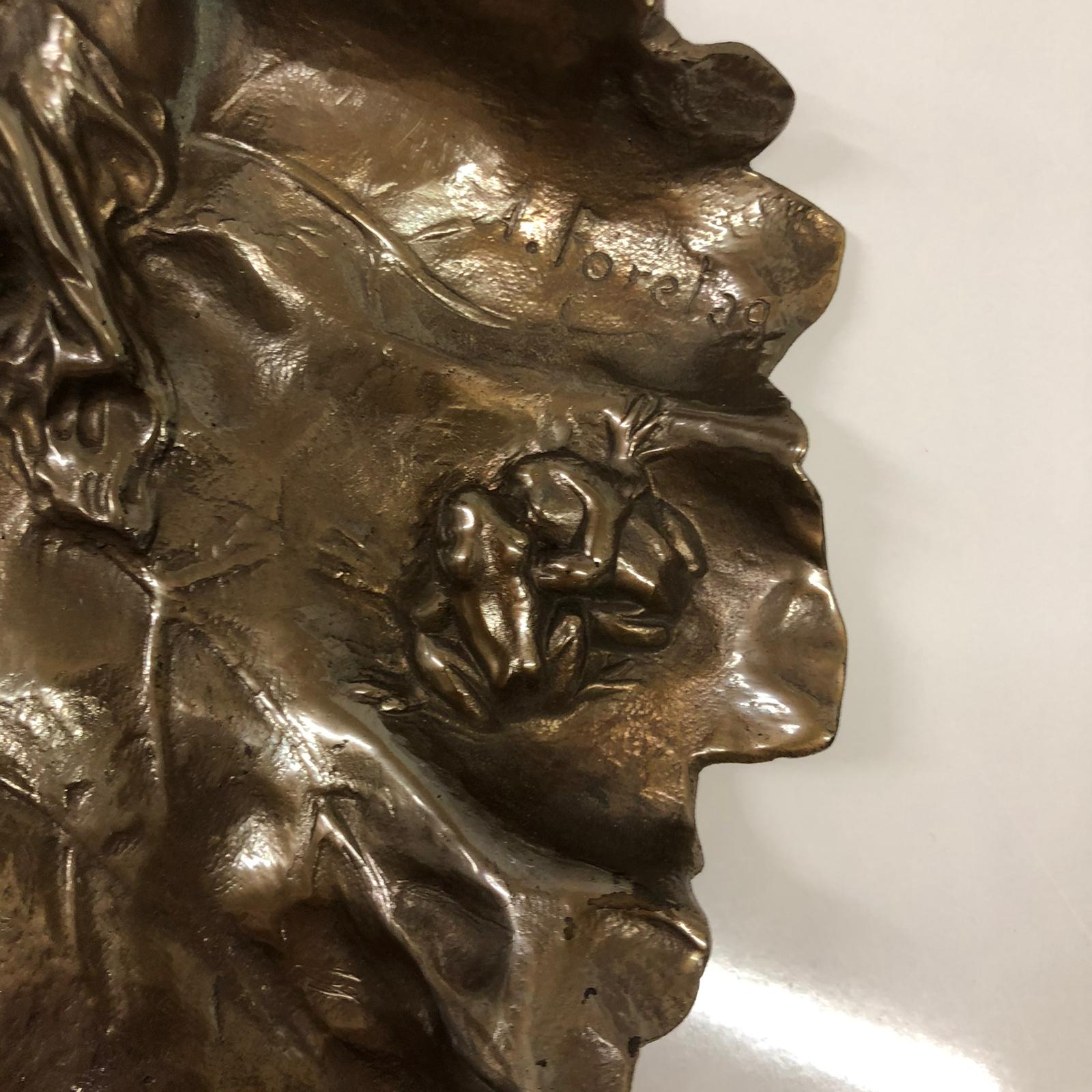 Centrotavola "foglia" in bronzo - A. Foretag - immagine 3