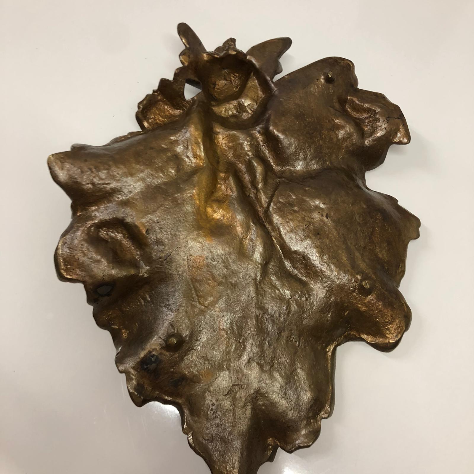Centrotavola "foglia" in bronzo - A. Foretag - immagine 2