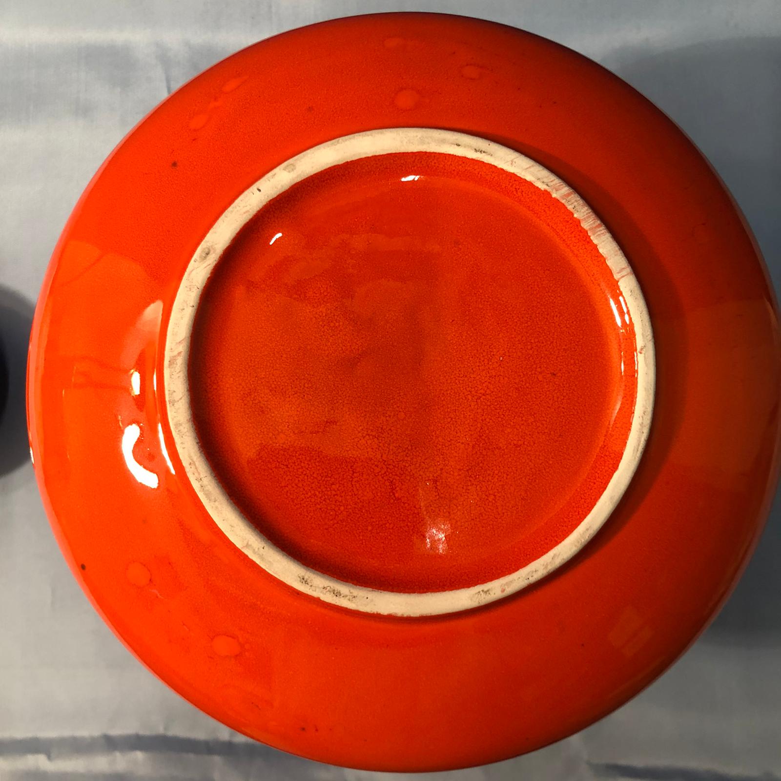 Vaso c/coperchio in arancione - immagine 3