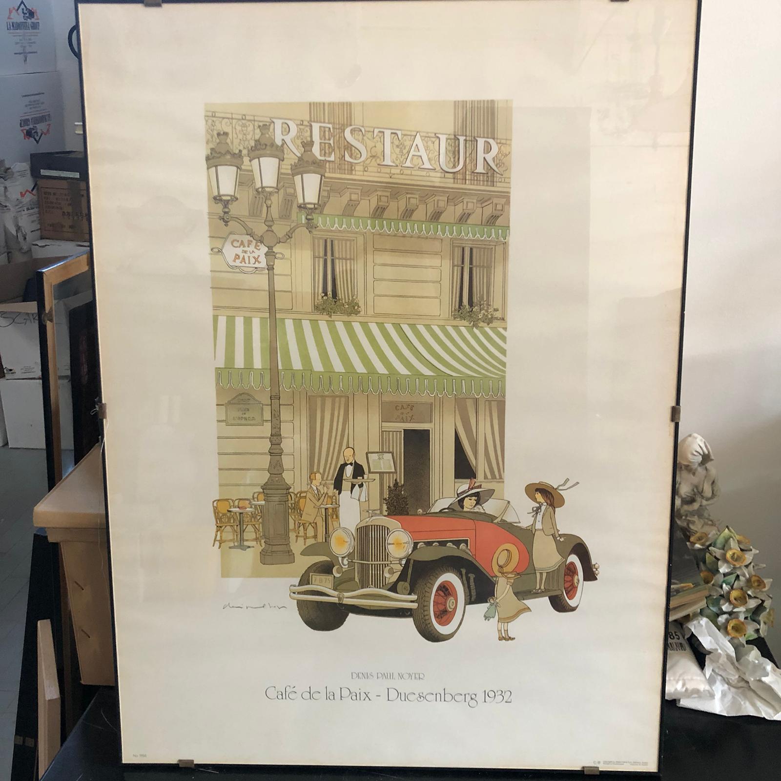 Poster "Café de la Paix - Duesenberg 1932" - Denis Paul Noyer (Replica)