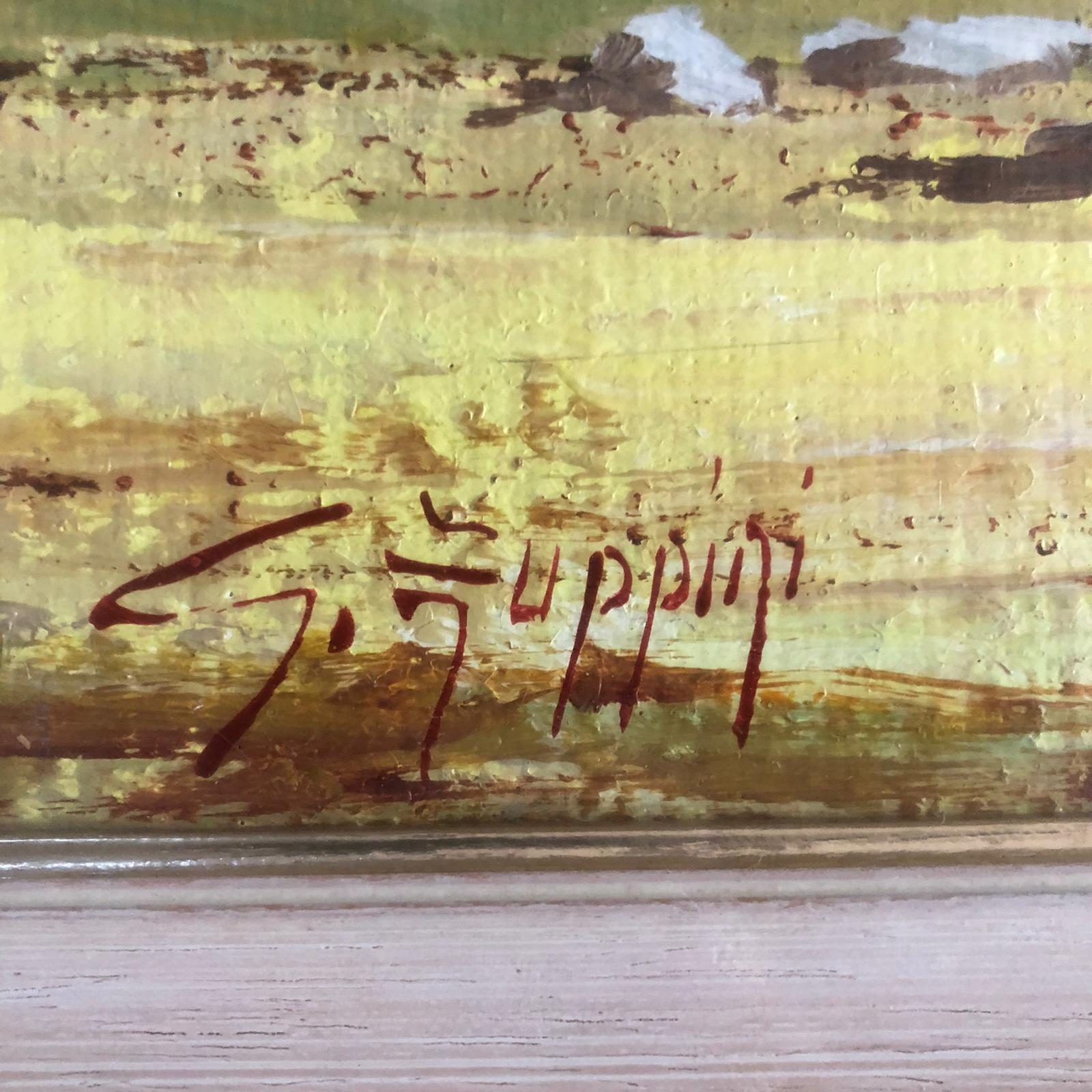 Dipinto olio su tela "cascina c/galline ruspanti" - Giorgio Zuppini - immagine 2