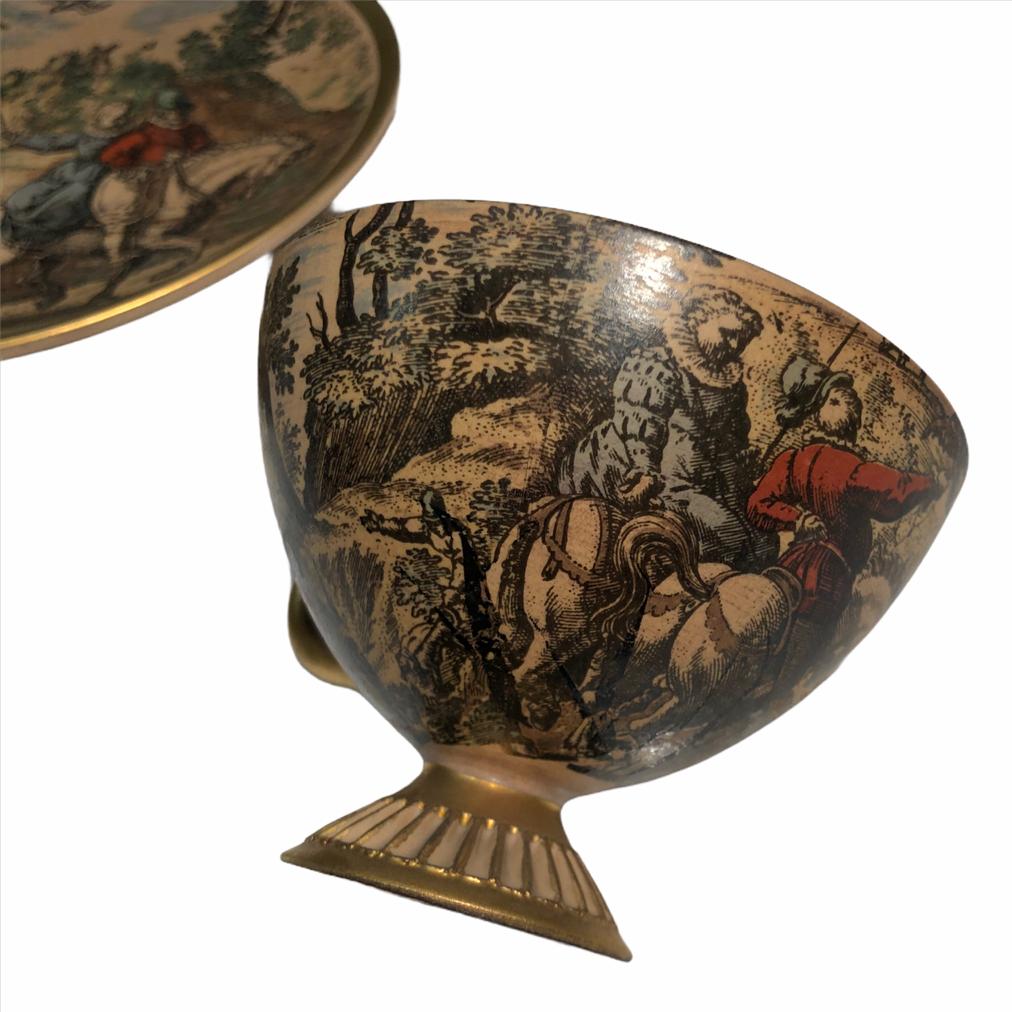 Tazza e piatto vintage in ceramica Fiorentina - immagine 2