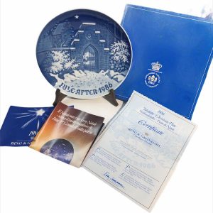 Piatto a parete vintage in porcellana Copenhagen - Jule After 1986