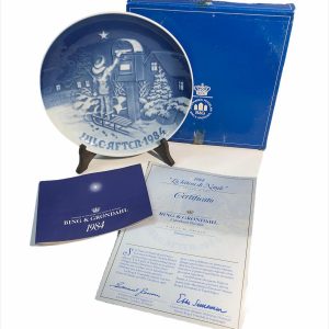 Piatto a parete vintage in porcellana Copenhagen - Jule After 1984