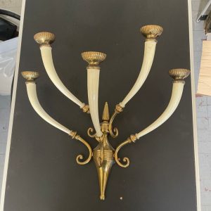 Coppia di applique a 5 luci di modernariato